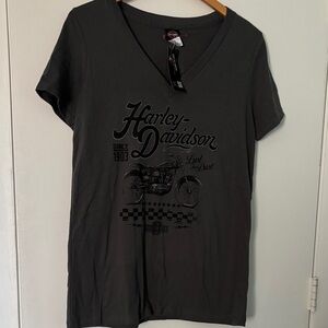 Harley-Davidson Charcoal V-Neck Tee NWT